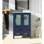 Bleu marine 24 po Meuble-lavabo large pour la salle de bain, comptoir en céramique blanche, robinet, 22 miroirs, surface teintée-1357065850