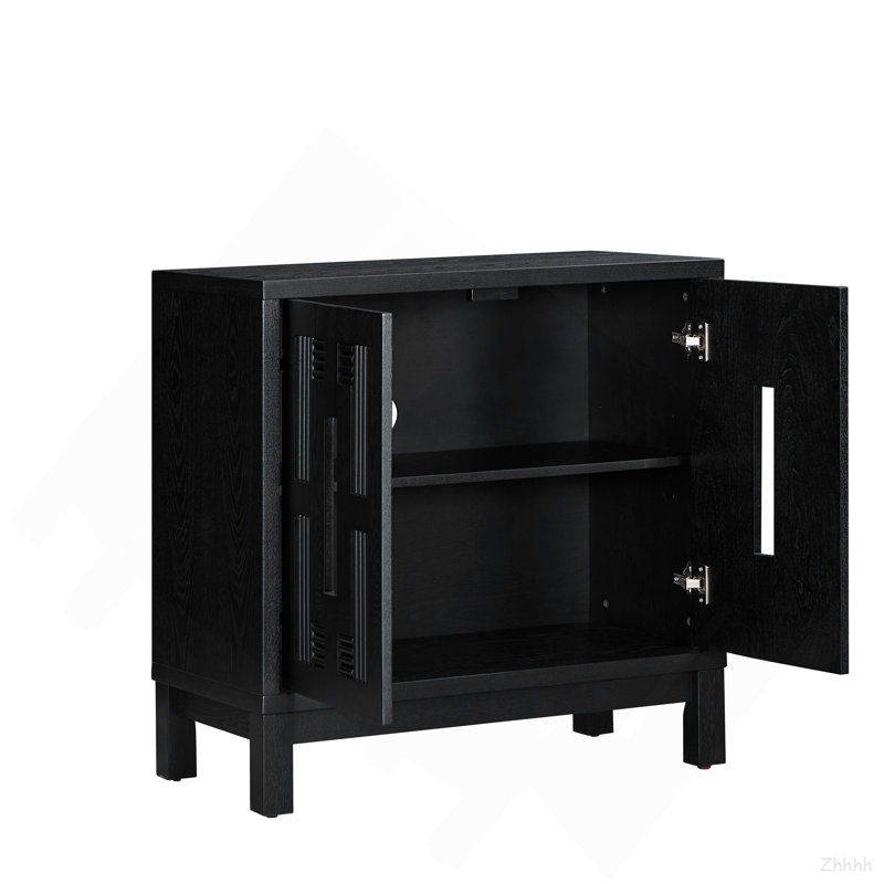 Buffet 31,5 po Mid Century Modern, Noir