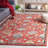 Dassie Tufted Wool/Cotton Performance Floral Rug in Ivory/Red-1721424685