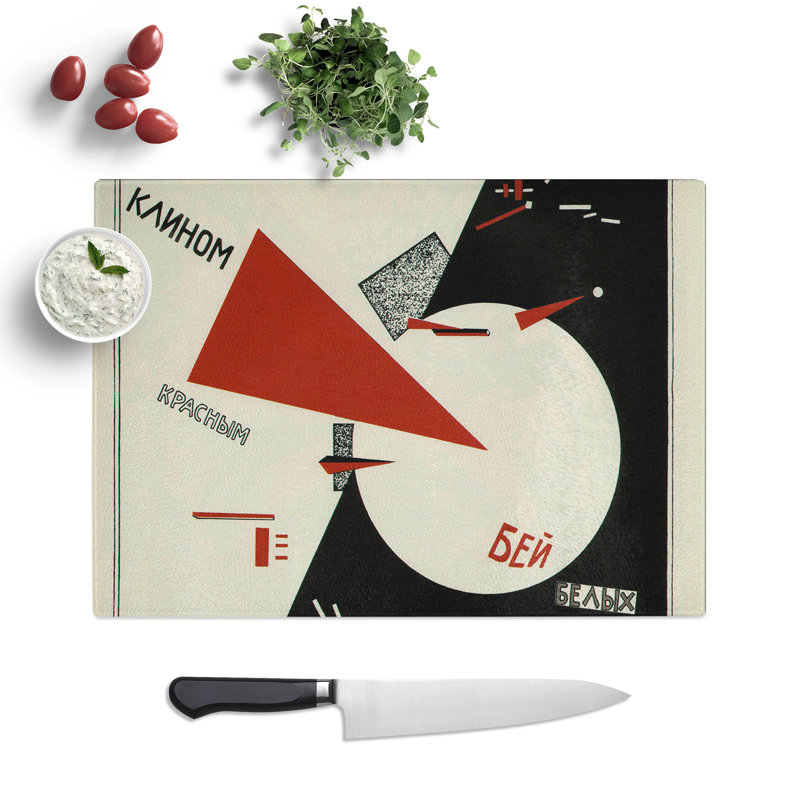 Beat the Whites with the Red by El Lissitzky Chopping Board, 0.4cm H x 20cm W x 29cm L
