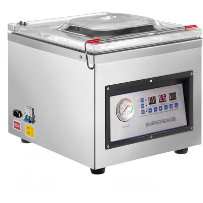 Stainless Steel Chamber Vacuum Sealer – Automatic Control, 10.2" Sealing Width, 6.5 Cbm/h, Industrial & Home Food Packaging Machine, 260W