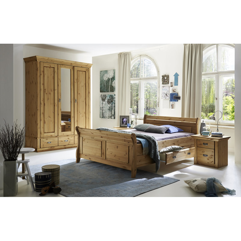 Eva 53cm W Wood Bedside Table, Leach-coloured/Leach-coloured