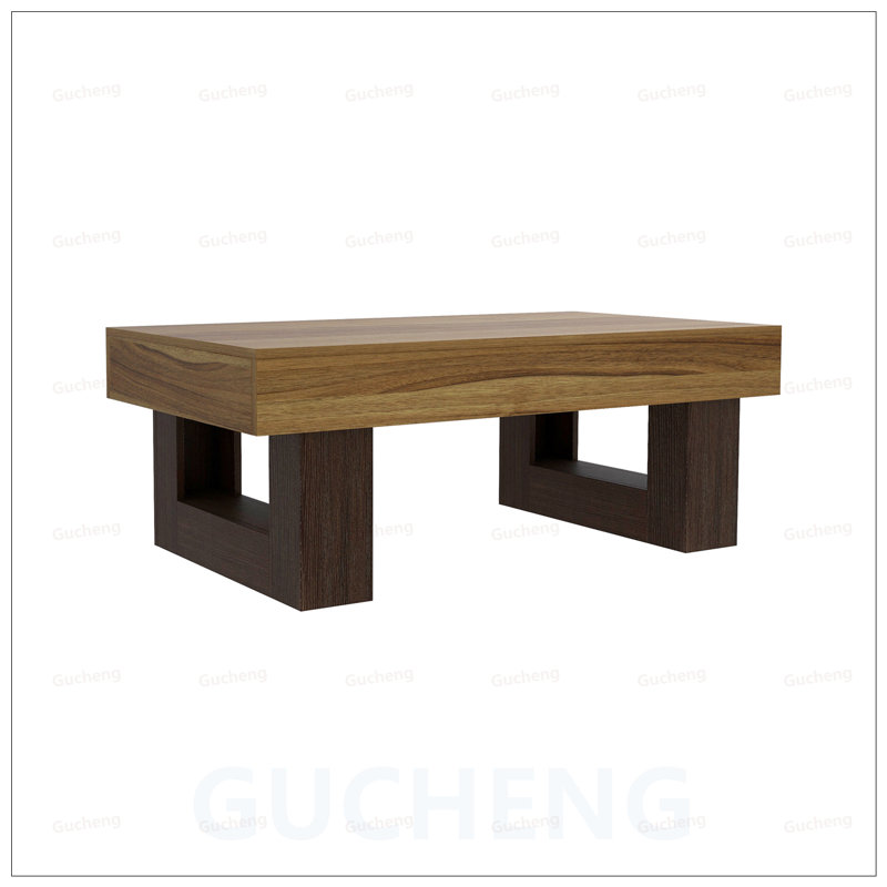 Table basse rectangulaire en bois, tout en panneau de fibres à densité moyenne Farmhouse