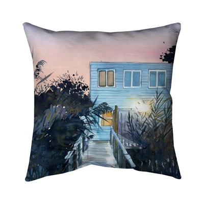 Beach house - 26"x26" Throw pillow - Poly twill - Print on demand