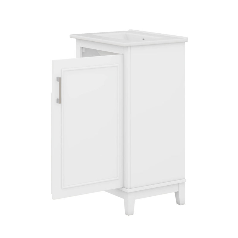 Meuble-lavabo de 20 po avec lavabo, meuble-lavabo en bois massif avec supports de porte et porte à fermeture en douceur