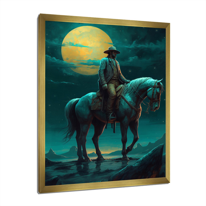 Night Rider II sur impression sur toile, H 20 po x l 12 po x P 1 po, Cadre doré à coins fermés