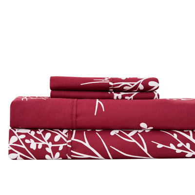 Foliage Microfiber Floral Sheet Set