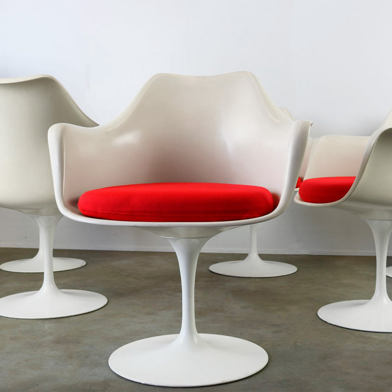 Chaise avec accoudoirs Quinley, Rouge