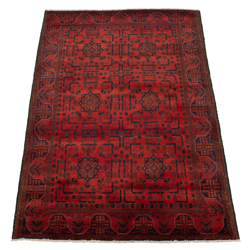 Rangement à la main one-of-kind-noué la 2010 esari turkoman rouge 4 pi 3 po x 6 pi, en laine tapis Eshleman