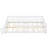 Full Size Floor Bed for Kids with Guardrails and Door, Low Profile Montessori Bed Frame, White-26848624-26848627