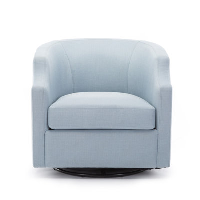 Fauteuil demi-tonneau pivotant bleu ciel Isabelle