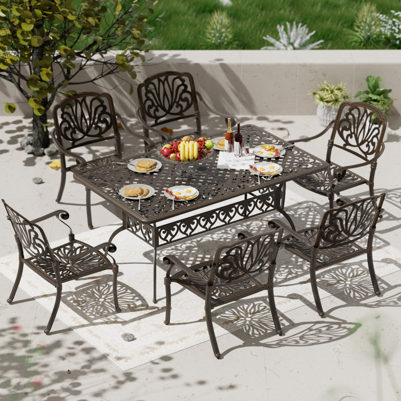 Ensemble repas d'extérieur rectangulaire L 59,06 po Takeko