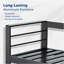 Causeuse de patio en aluminium toutes saisons de 50 po avec coussins bleus épais et structure noire-1580112660-1580112662