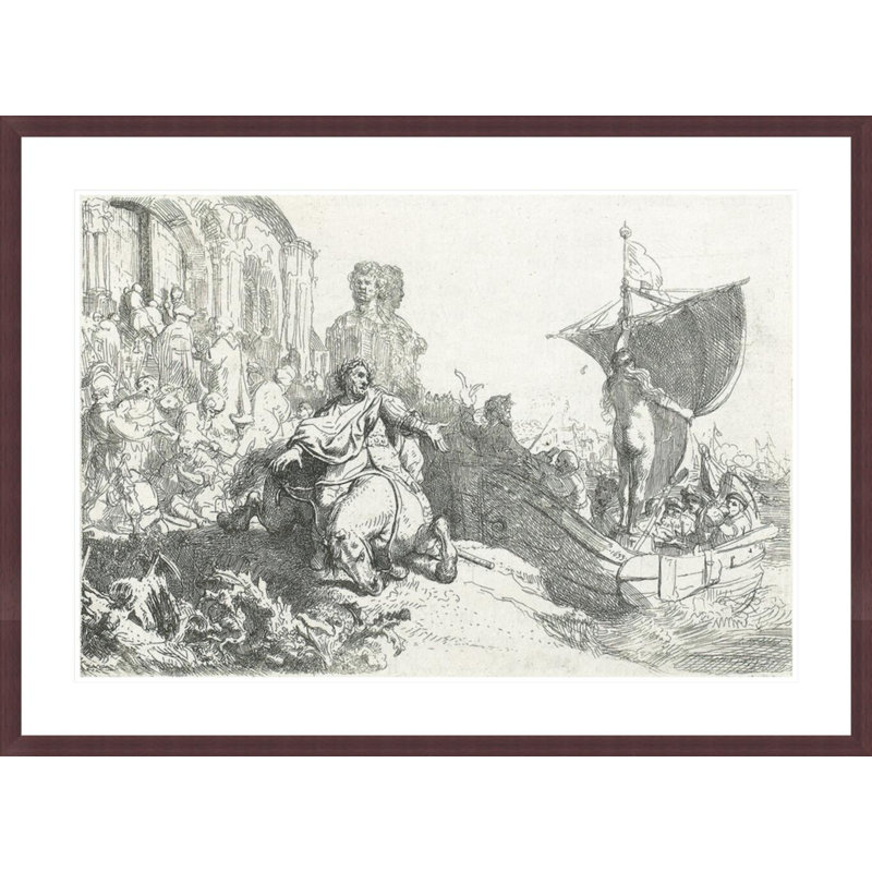 «The Ship of Fortune» par Rembrandt van Rijn - Reproduction giclée encadrée, H 30,44 po x l 41,5 po