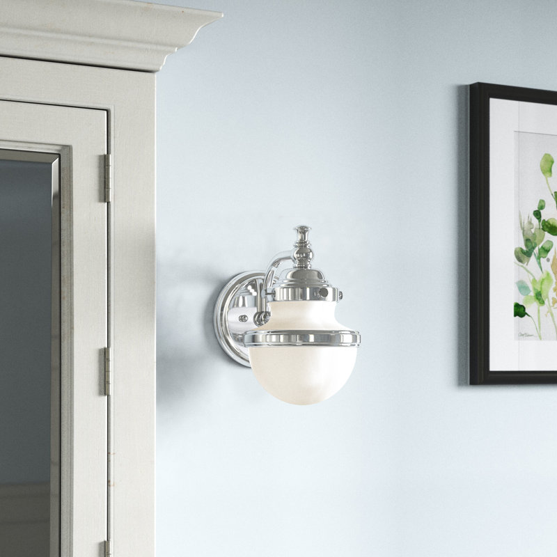 Aseret Steel Armed Sconce, Polished Chrome