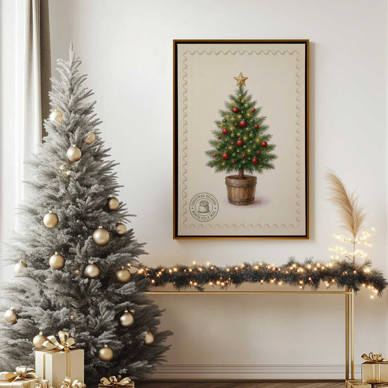 Evergreen Parcel Canvas Art Print, 30.75" H x 20.75" W, Opaque White