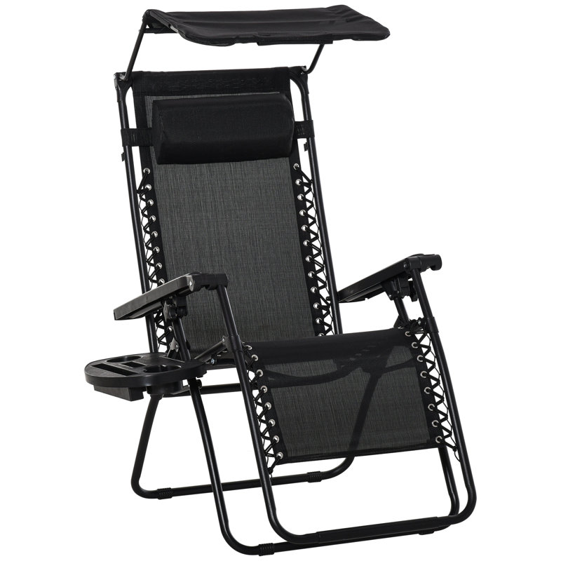 Outdoor Lounge Chair, Black