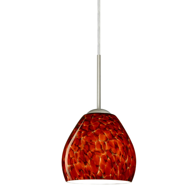 Eynesil 1 - Light Single Pendant, Xenon or Incandescent, Satin Nickel, Honey