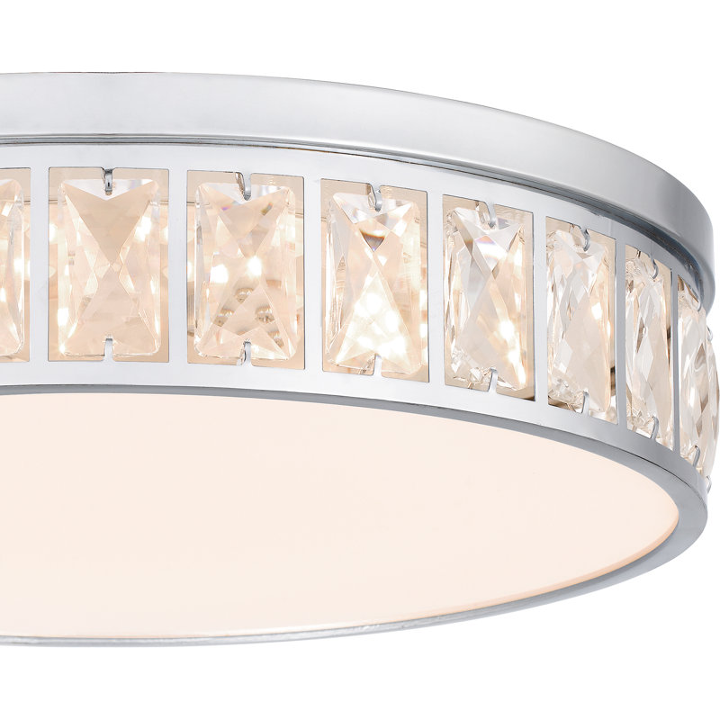 Danyiah Glass LED Flush Mount,  Polished Chrome