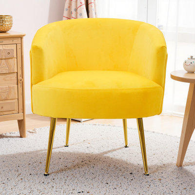 Chaise d'appoint en velours et en peluche avec pieds en métal