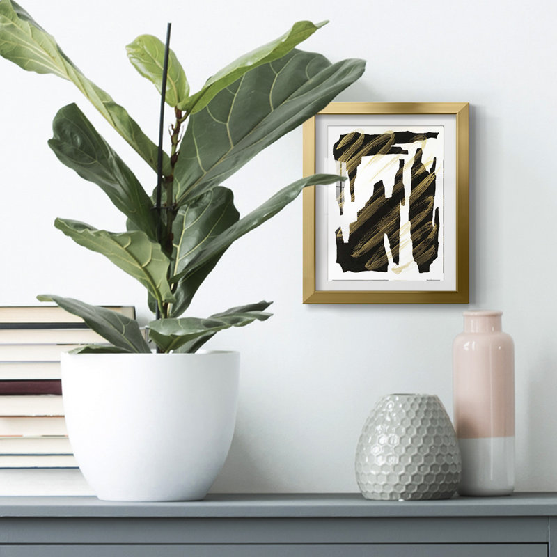 Onyx Obelisks IV -Framed Print, Gold