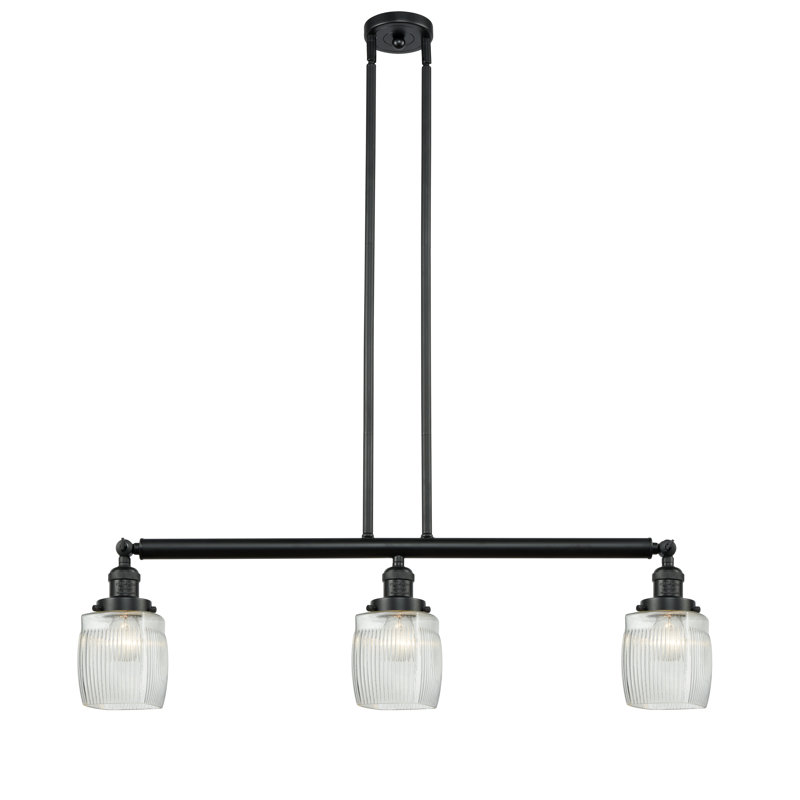 Luminaire suspendu pour îlot de cuisine 3 lumières Leitch, Noir mat, Ampoule non incluse