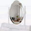 White Princess Vanity Desk Set with LED Light Mirror, 4-Drawer Storage, and Cushioned Stool for Girls' Bedroom