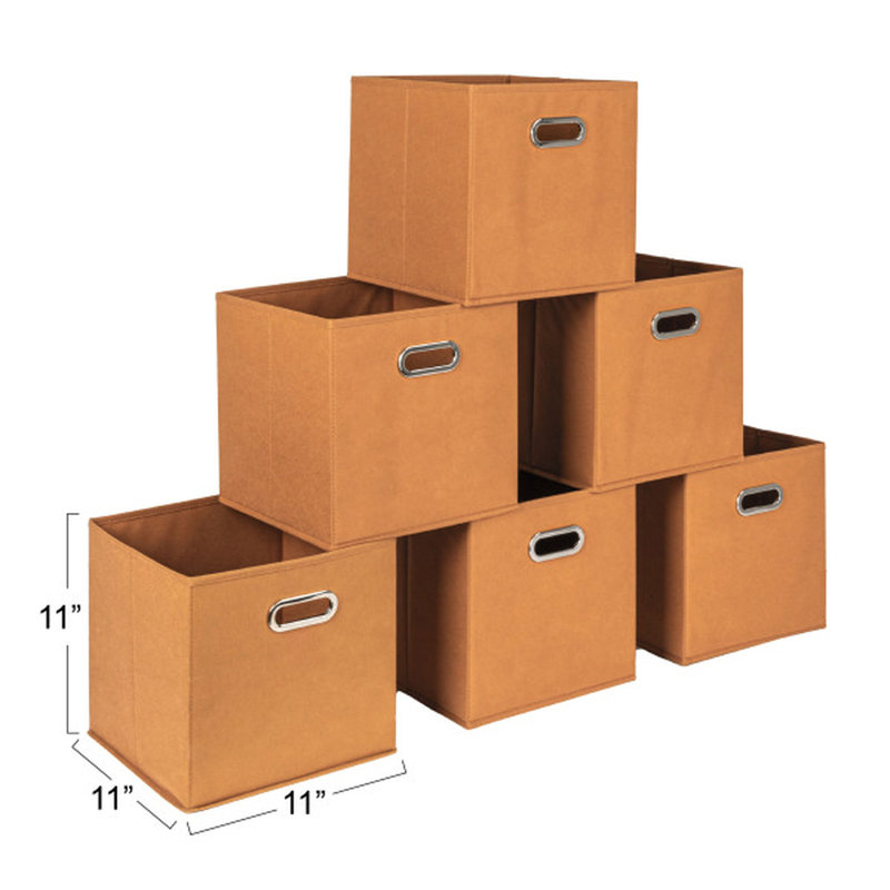 Bacs de rangement ouverts en tissu, Terracotta