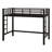 Metal Loft Bed With Ladder And Guardrails-1287963191