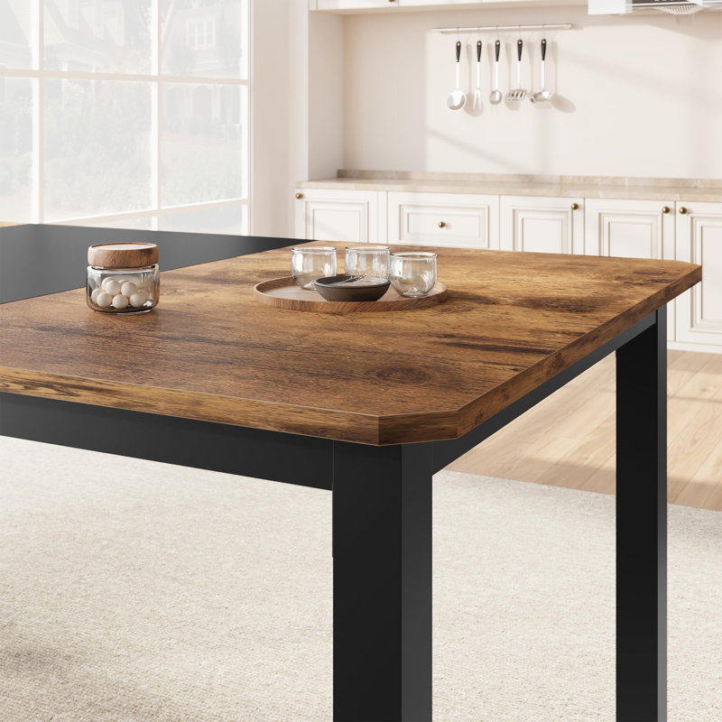 Rozia Dining Table For 6~8 People, 78.7" Long Kitchen Table, Black