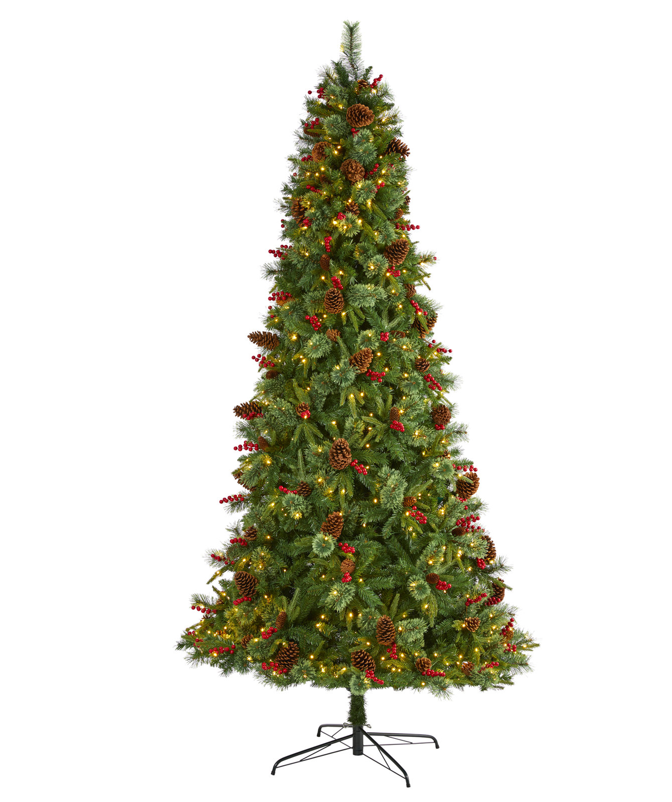 Lighted Artificial Christmas Tree, 9' H