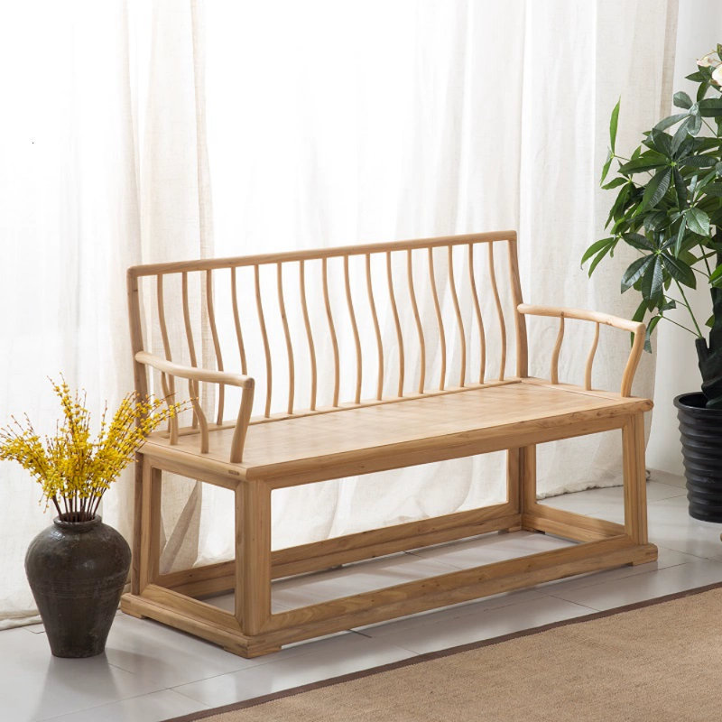 Simple All Solid Wood Bench, Burlywood