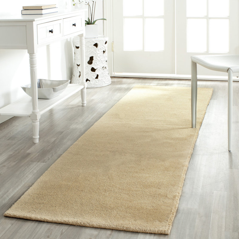 Tapis beige en laine Moreau, Tapis de couloir 2 pi 3 po x 8 pi