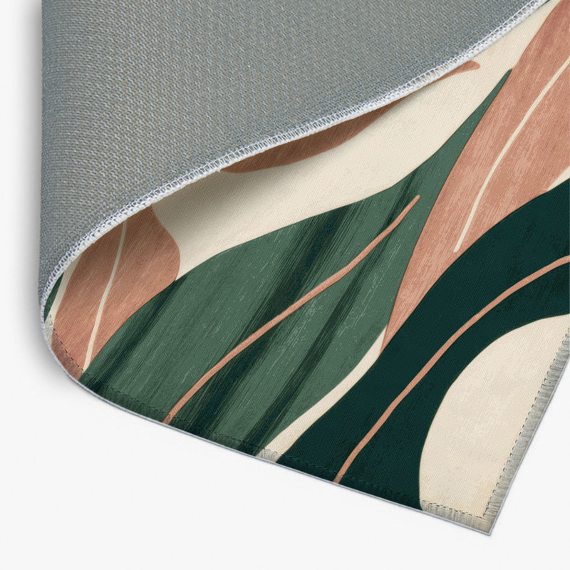Watercolor Green Indoor and Outdoor Area Rug, Rectangle 4' x 6'