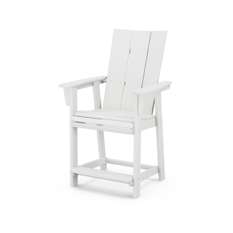 Chaise de comptoir POLYWOOD Adirondack, 23,28 po, Blanc