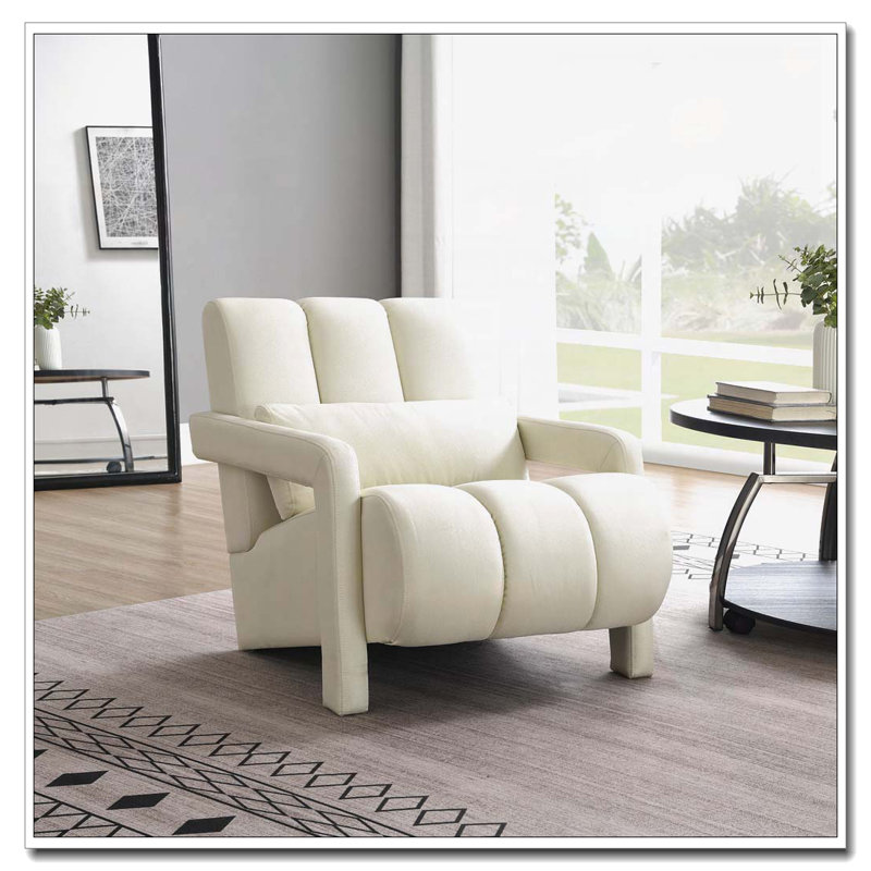 Fauteuil d'appoint en tissu de lin, Beige