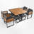 Phillip Patio Acacia Wood Dining Set with Cushions & Ottomans-888871953-883207387