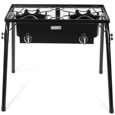 XtremepowerUS Deluxe Propane Gas Range Stove 2 Burner Cooktop Auto Ignition  Outdoor Grill Camping Stoves Station LPG
