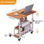 Bureau debout mobile à hauteur ajustable - Table d'ordinateur portable compacte avec tablettes de rangement - Bureau d'ordinateur roulant pour bureau à domicile, bureau, école - ergonomique, avec roulettes-1639466516-1639466518