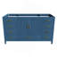 Meuble-lavabo de salle de bain de 60 pouces avec 2 portes doubles à fermeture douce, 1 grand tiroir, 6 petits tiroirs et 2 petits compartiments de rangement rabattables (bleu)