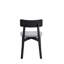 Chaise d'appoint en lin véritable gris et finition noire