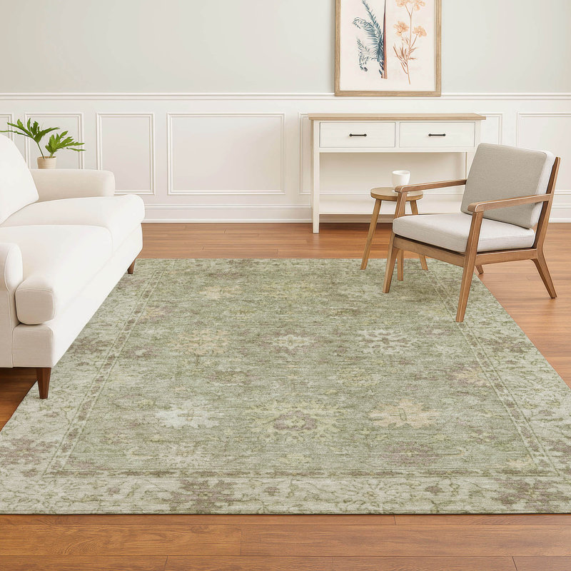 Premium Machine Washable Mayfield AMF2051 Global Rug, 10' x 14', Sage