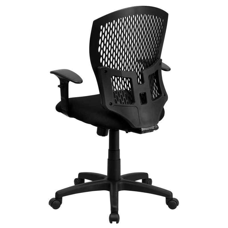  Mid-Back Back Swivel Adjustable Height Task Office Chair with Fabric Seat, Included