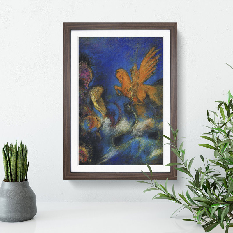 The Lighter of Dreams by Odilon Redon - Picture Frame Painting, Walnut, 48cm H x 36cm W x 2cm D