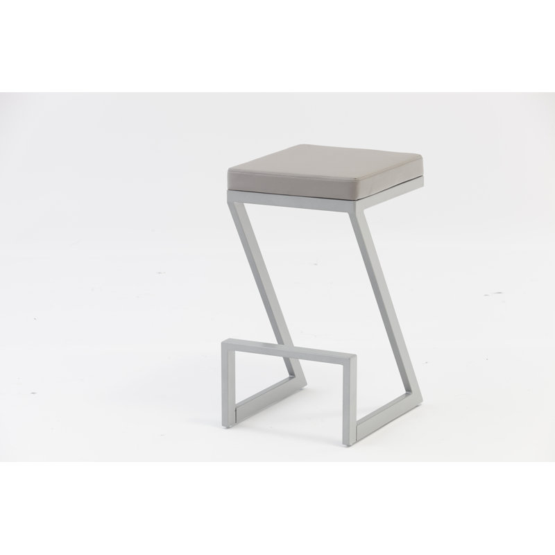 Chaise à hauteur de comptoir Ellen Modern, Argent argent, Beige, 1
