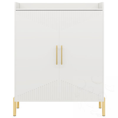 Shoe Storage Cabinet with Doors and Shelves