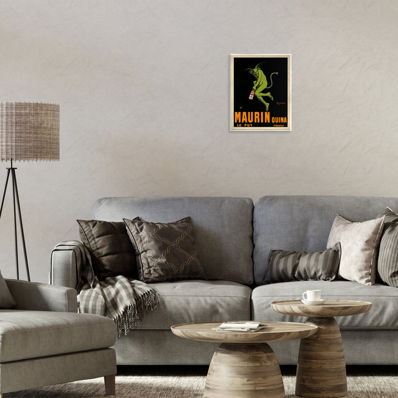 Publicité rétro avec art mural de monstre, design par Marcello Nizzoli
