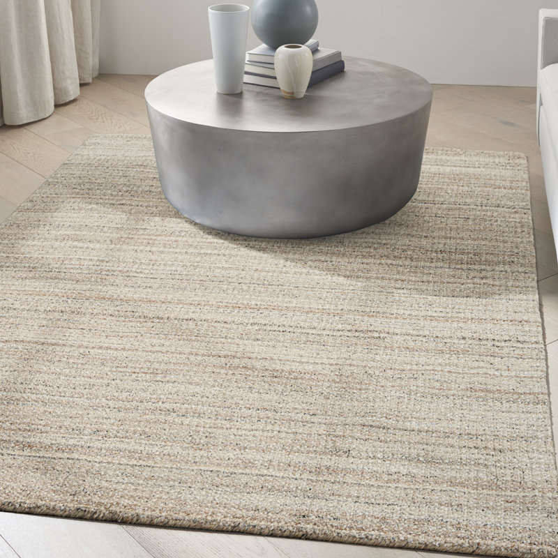 Calvin Klein CK040 Abrash 5'3" x 7'3" Ivory Grey Modern Indoor Rug, Rectangle 5'3" x 7'3", Ivory Gray