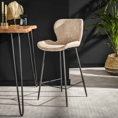 Protivin Upholstered Counter Stool with Metal Frame