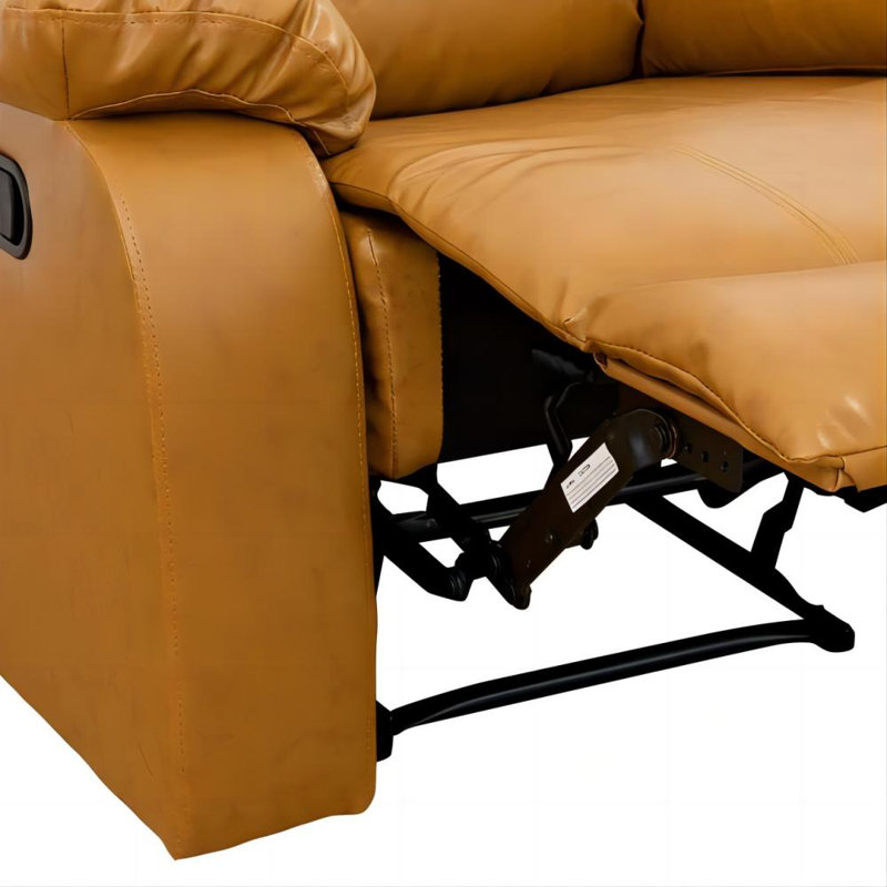 Dewaun Faux Leather Manual Standard Recliner, Yellow Faux Leather